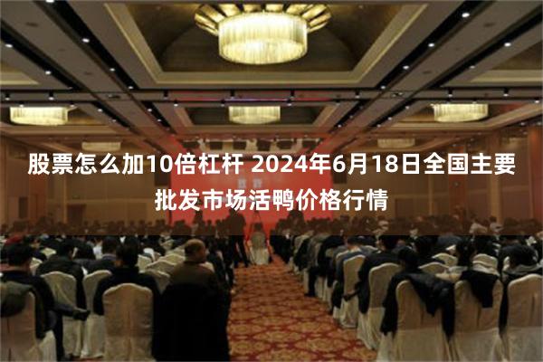 股票怎么加10倍杠杆 2024年6月18日全国主要批发市场活鸭价格行情