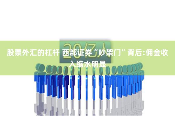 股票外汇的杠杆 西部证券“吵架门”背后:佣金收入缩水明显