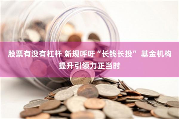 股票有没有杠杆 新规呼吁“长钱长投” 基金机构提升引领力正当时