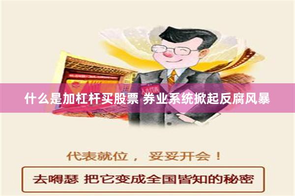 什么是加杠杆买股票 券业系统掀起反腐风暴