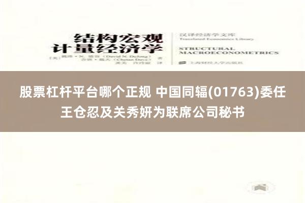 股票杠杆平台哪个正规 中国同辐(01763)委任王仓忍及关秀妍为联席公司秘书