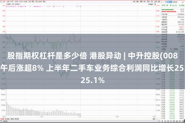 股指期权杠杆是多少倍 港股异动 | 中升控股(00881)午后涨超8% 上半年二手车业务综合利润同比增长25.1%