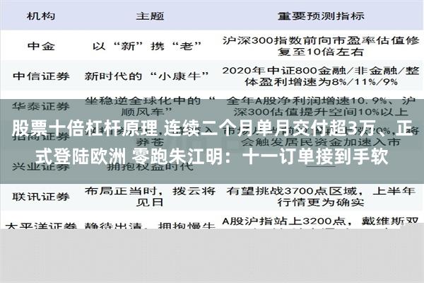 股票十倍杠杆原理 连续二个月单月交付超3万、正式登陆欧洲 零跑朱江明：十一订单接到手软