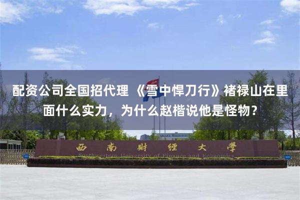 配资公司全国招代理 《雪中悍刀行》褚禄山在里面什么实力，为什么赵楷说他是怪物？