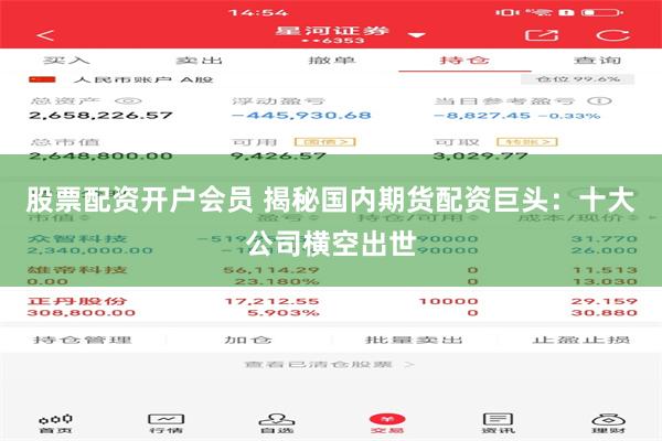 股票配资开户会员 揭秘国内期货配资巨头：十大公司横空出世