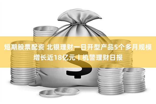 短期股票配资 北银理财一日开型产品5个多月规模增长近18亿元丨机警理财日报